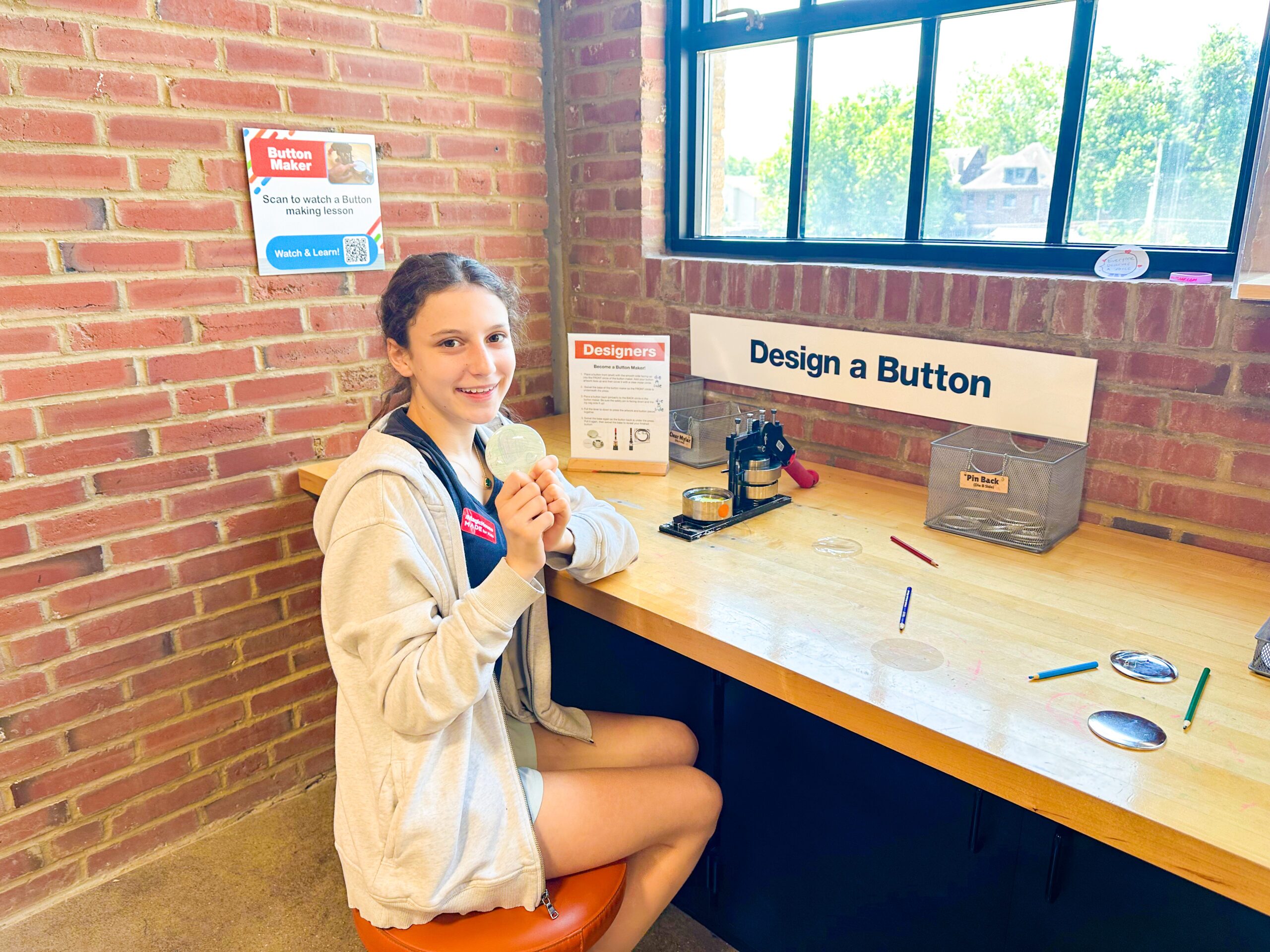MADE for Kids - button making