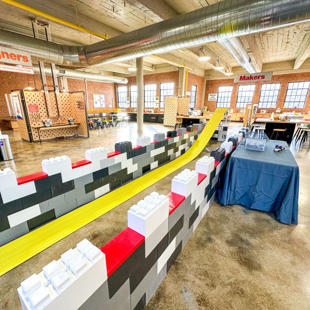 Pinewood Derby test track at MADE for Kids